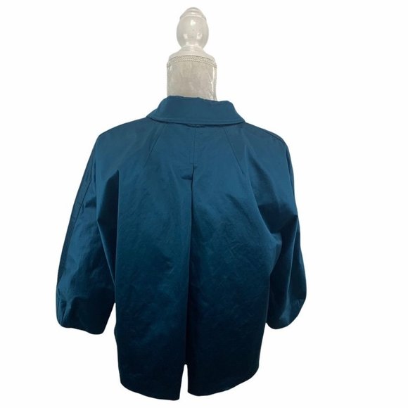 J. Jill Teal Swing Blazer/Jacket Hidden Buttons LP - Picture 6 of 10